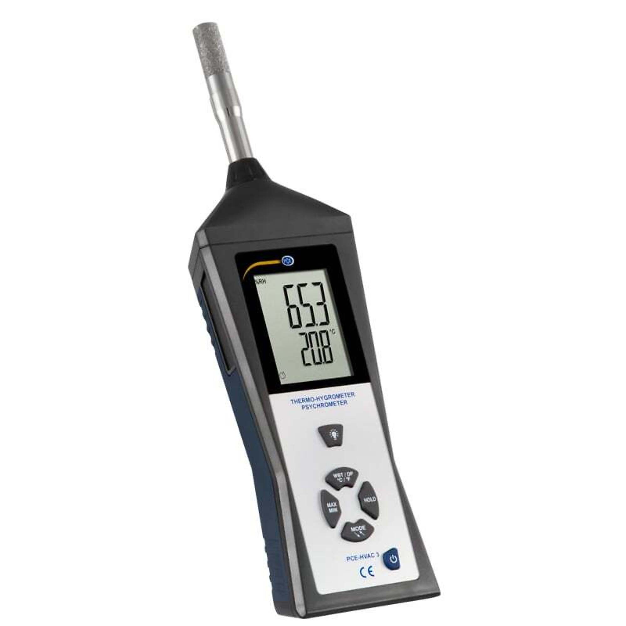 PCE Thermo-Hygrometer Psychrometer — Measures Humidity, Temperature, Dew Point, Wet Bulb, Model# PCE-HVAC 3S